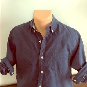 L/S Causal Navy with dots Button-up